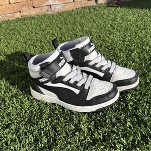 PUMA Rebound V6 Black and White High-Top Sneakers
